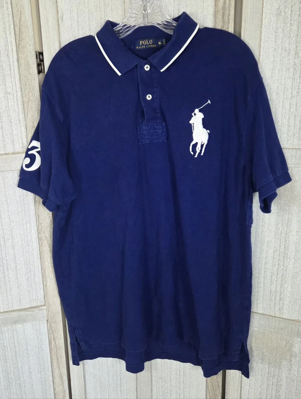 Polo Ralph Lauren Big Pony Polo Shirt Mens Size XL Blue Logo Preppy Streetwear